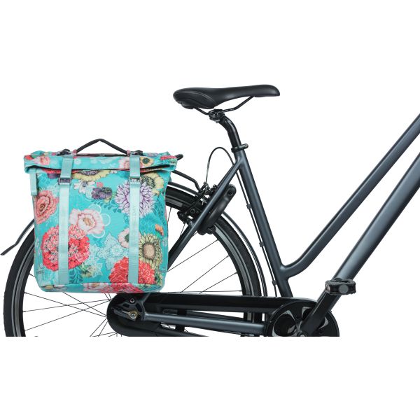 Load image into Gallery viewer, Basil Bloom Field dubbele fietstas, waterdicht, sky blue, 35L