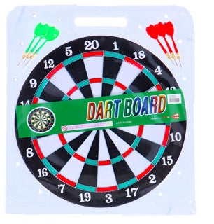 Load image into Gallery viewer, No brand dartboard tweezijdig met 6 pijlen 37 cm | 3 stuks