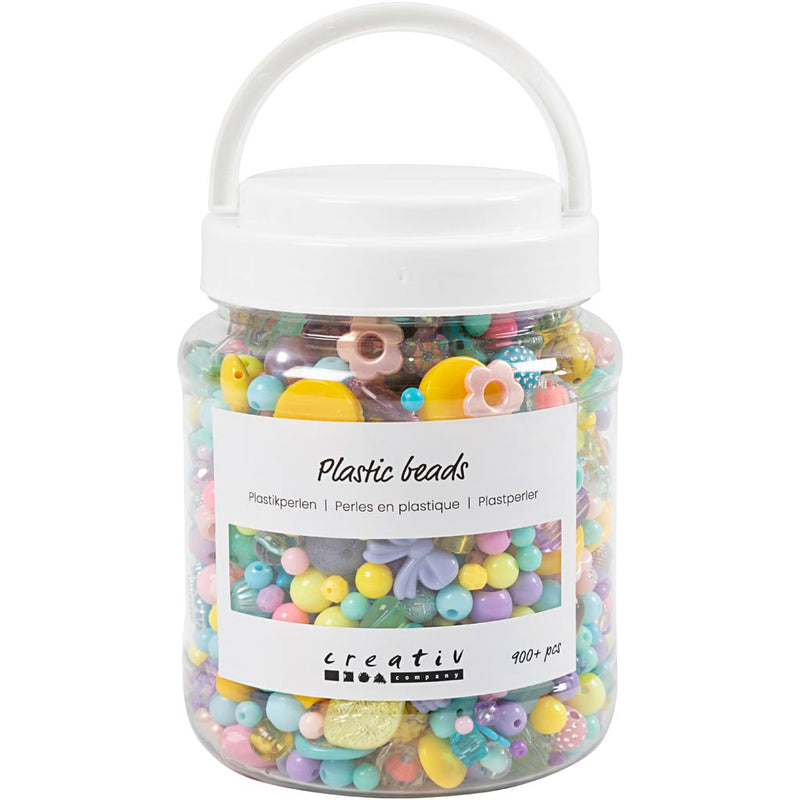 Load image into Gallery viewer, Creativ company https: www.cchobby.nl plastic-kralen-d-5-35-mm-gatgrootte-1-8-mm-ca-900-stuk-diverse-kleuren-700-ml-1-doosje