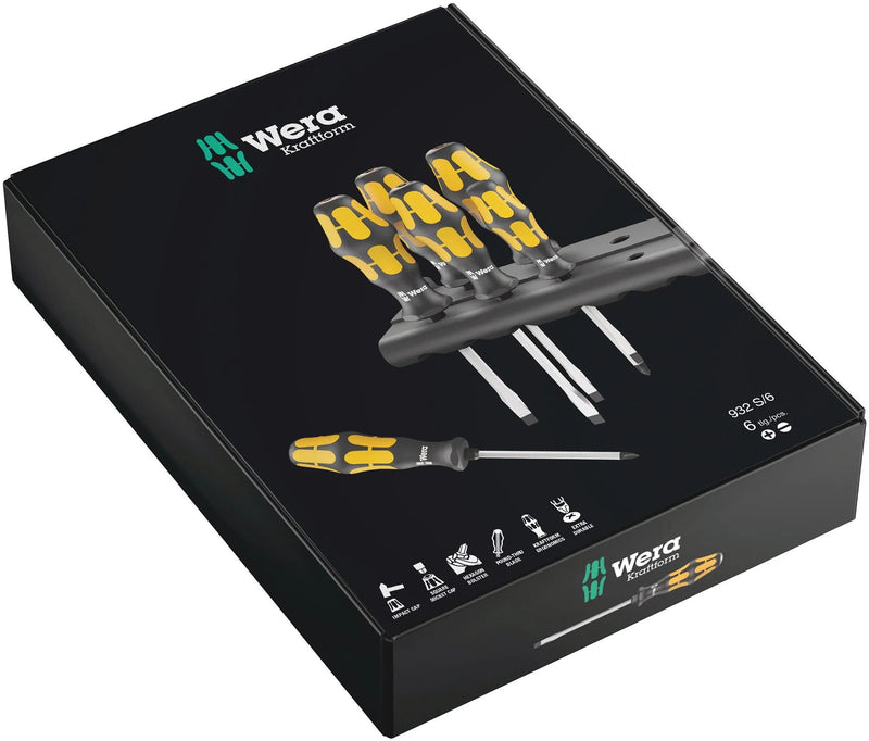 Load image into Gallery viewer, Wera schroevendraaier set kraftform screwdriver set 6pcs 932 6s rack