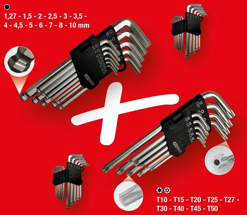 Load image into Gallery viewer, Ks tools winkelstiftschlüsselsatz offset wrench set 22tlg.