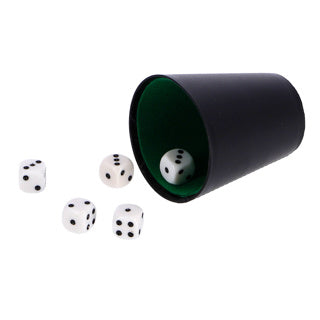 Load image into Gallery viewer, Osa private label dobbelset spel compleet met 5 dobbelstenen dobbelbeker en scoreblok op blister | 6 stuks