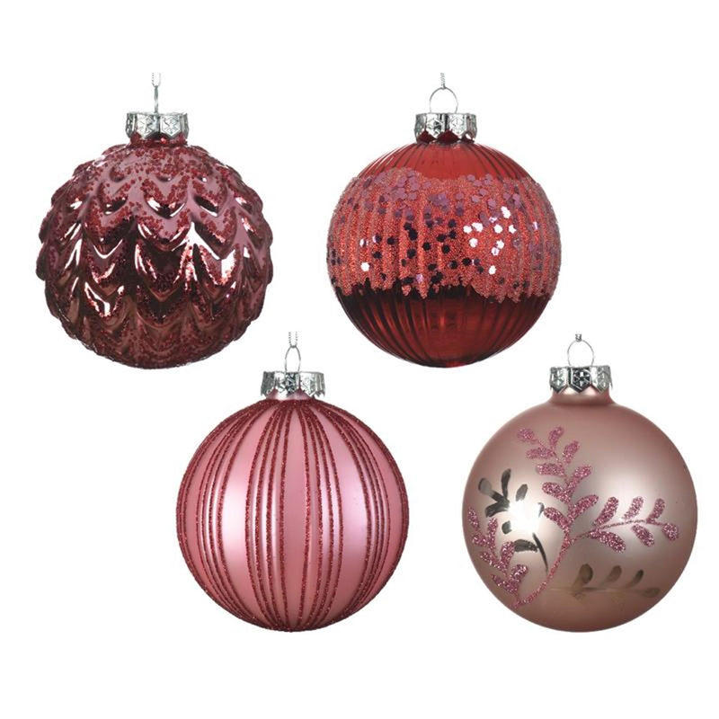 Laden Sie das Bild in Galerie -Viewer, Decoris kerstballen glas ã˜8cm doos a 12 stuks roze