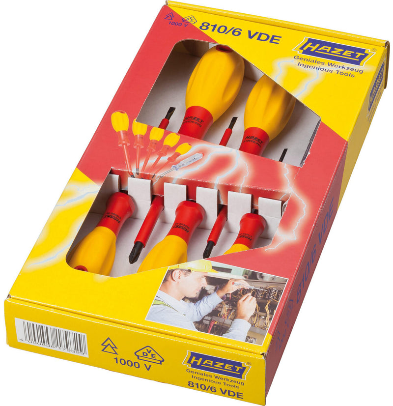 Cargue la imagen en el visor de la galería, Hazet schroevendraaier set vde electrician schraubendr.s 6tlg.
