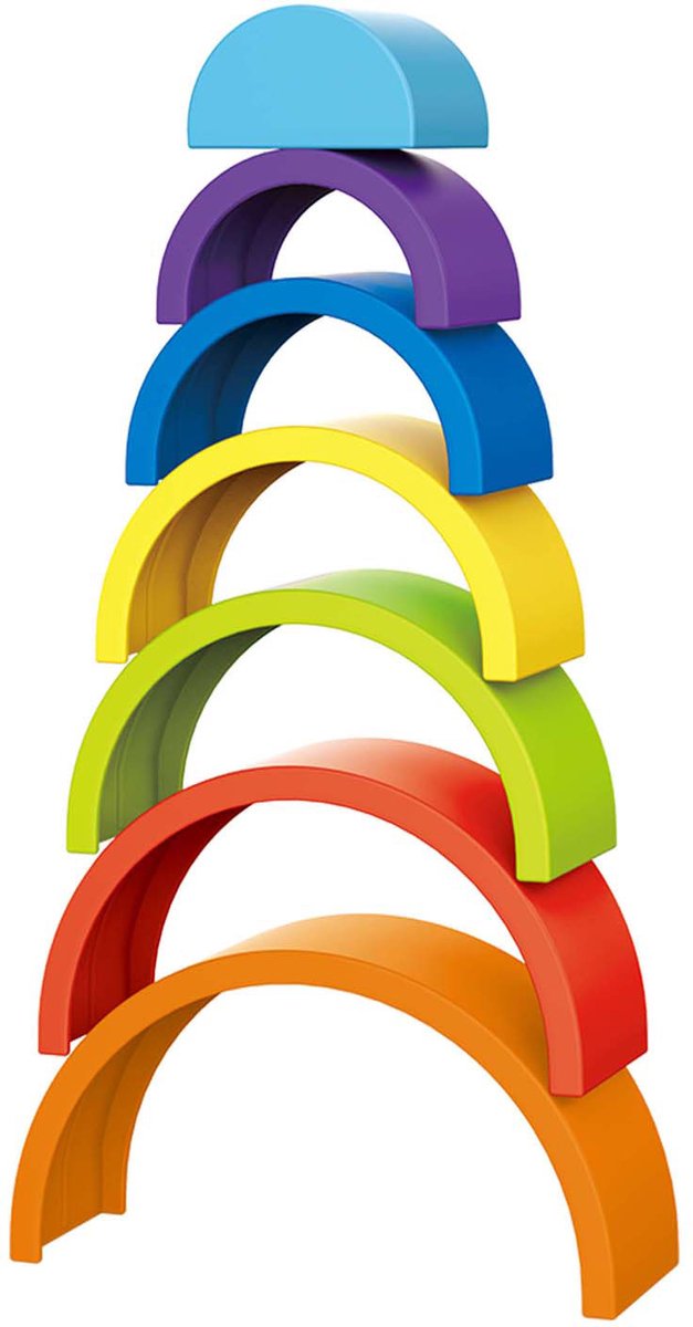 Afbeelding laden in galerijviewer, Toi-toys little stars baby stapeltoren regenboog, 7dlg.