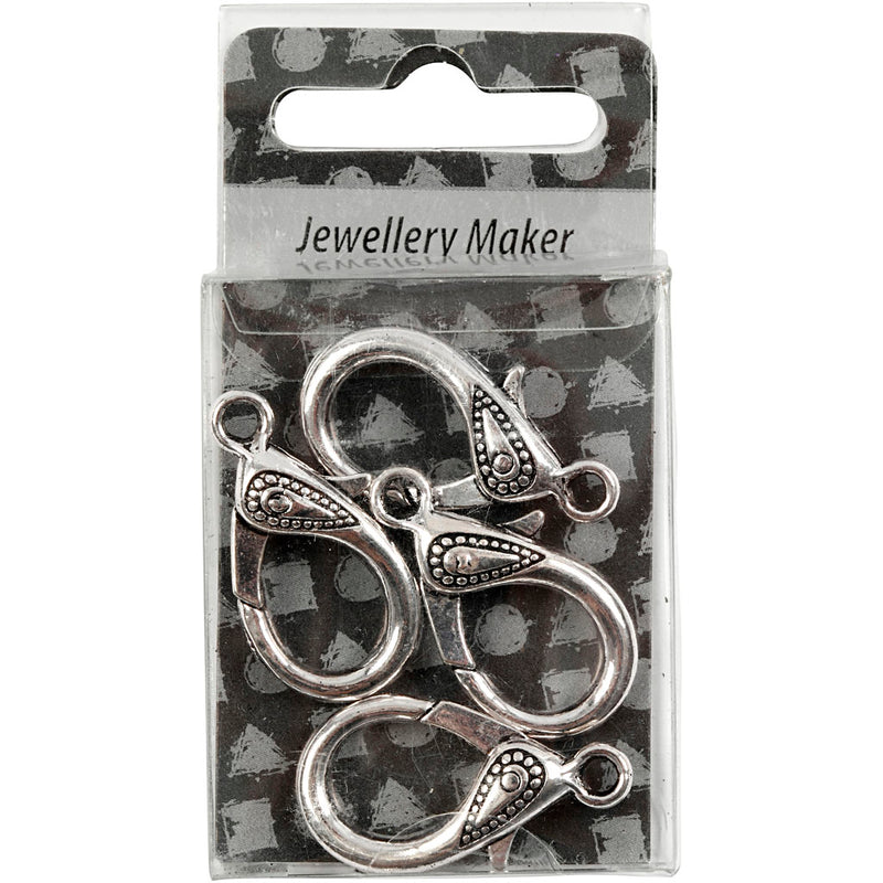 Load image into Gallery viewer, Abi https: www.cchobby.nl karjnslot-l-30-mm-gatgrootte-3-mm-antiek-zilver-4-stuk-1-doos
