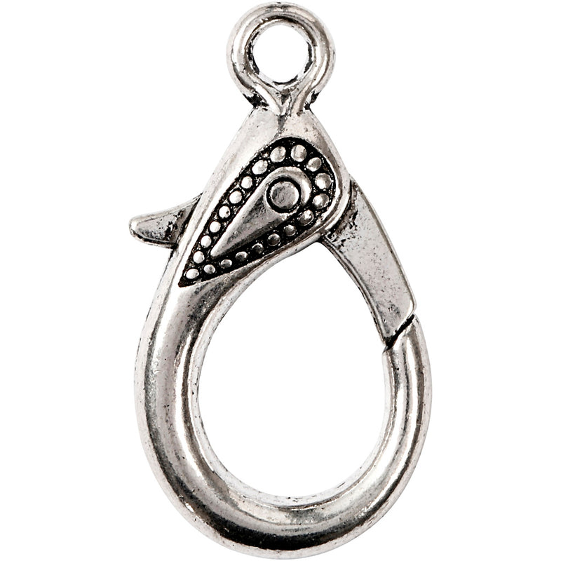 Load image into Gallery viewer, Abi https: www.cchobby.nl karjnslot-l-30-mm-gatgrootte-3-mm-antiek-zilver-4-stuk-1-doos