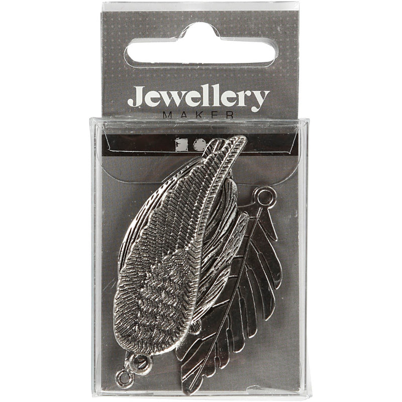 Afbeelding laden in galerijviewer, Https: www.cchobby.nl veren-afm-29-55-mm-gatgrootte-12-20-mm-antiek-zilver-4-stuk-1-doos