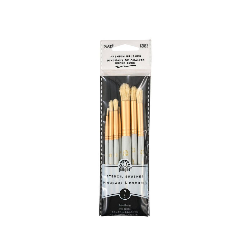 Load image into Gallery viewer, Folkart • shrt hndl stencil brush 7pcs