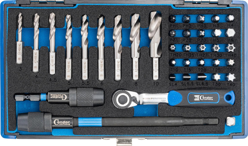 Load image into Gallery viewer, Condor set speciaalboren 39600 spiral drill bits hss-g 38tlg.
