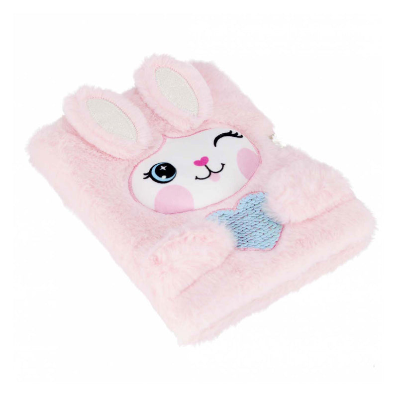 Load image into Gallery viewer, Imp pluche dagboek konijn hartje met slot, a5