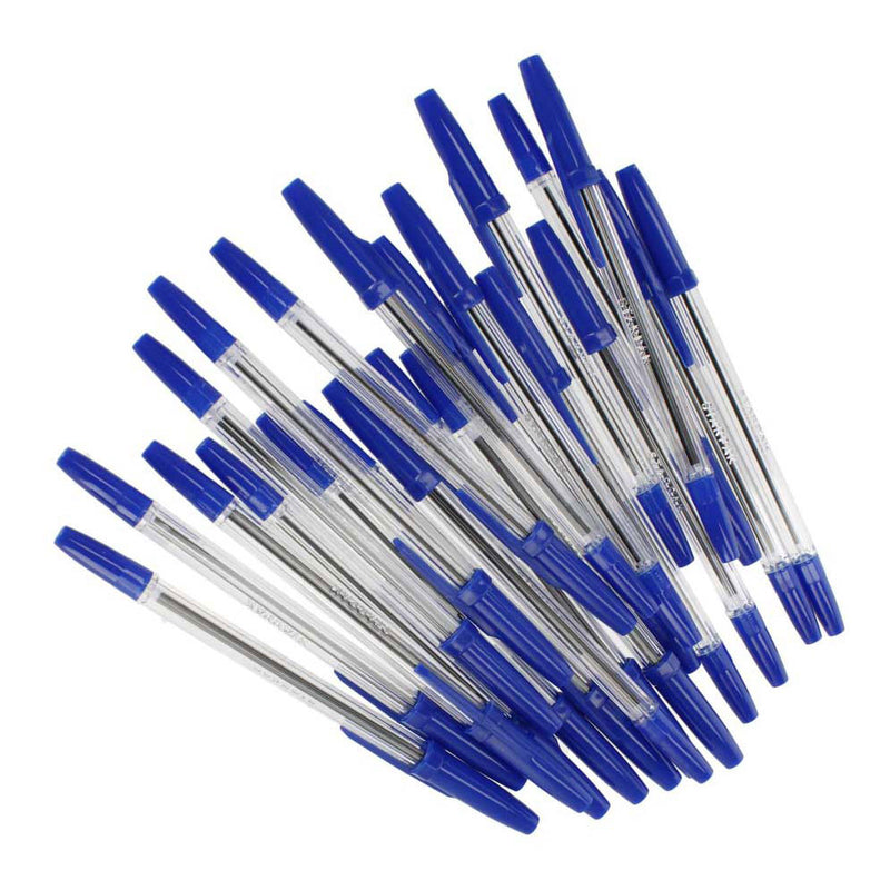 Afbeelding laden in galerijviewer, Balpen met dop blauw, 50st.