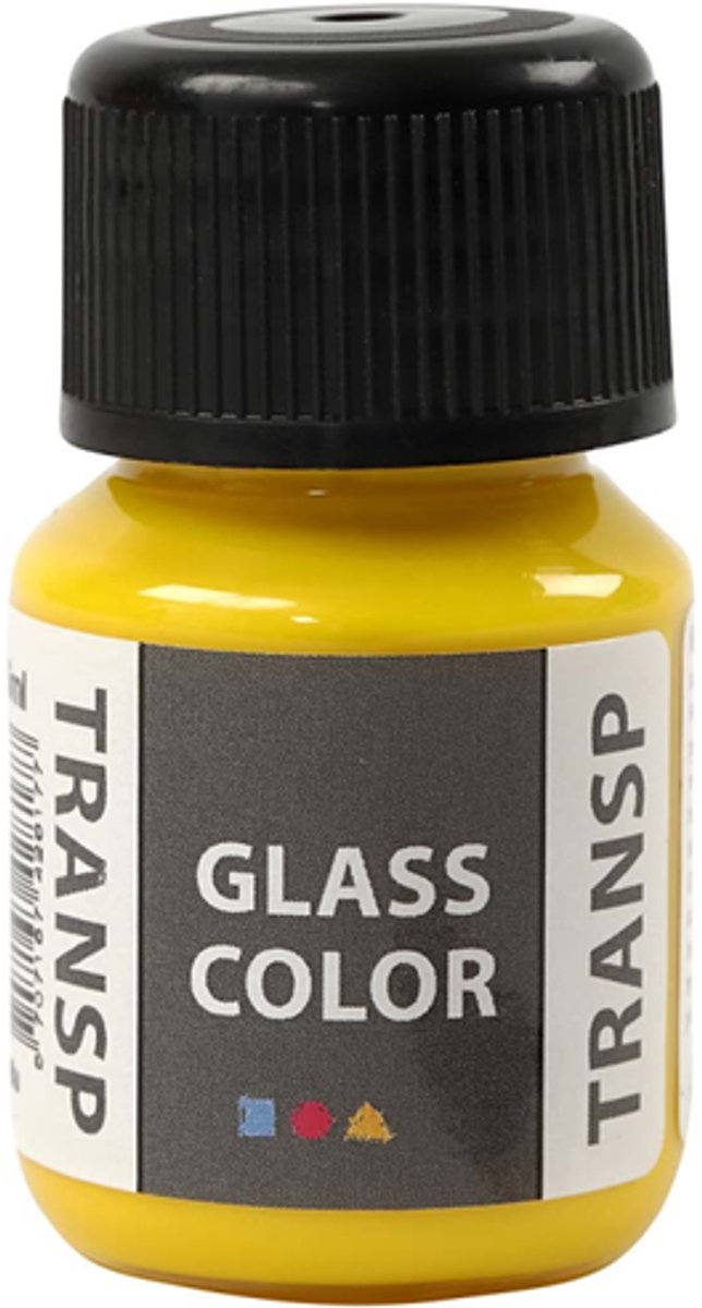 Afbeelding laden in galerijviewer, Creativ company glass color transparante verf - citroengeel, 30ml