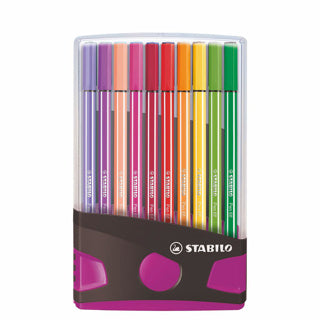 ギャラリービューアに画像をロードする, Stabilo pen 68 in 20 kleuren antraciet roze