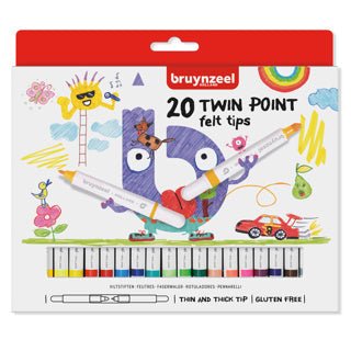 Load image into Gallery viewer, Bruynzeel dubbelpunters viltstiften 20 stuks | 3 stuks