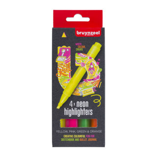 Afbeelding laden in galerijviewer, Bruynzeel markeerstiften neon 4 kleuren | 3 stuks