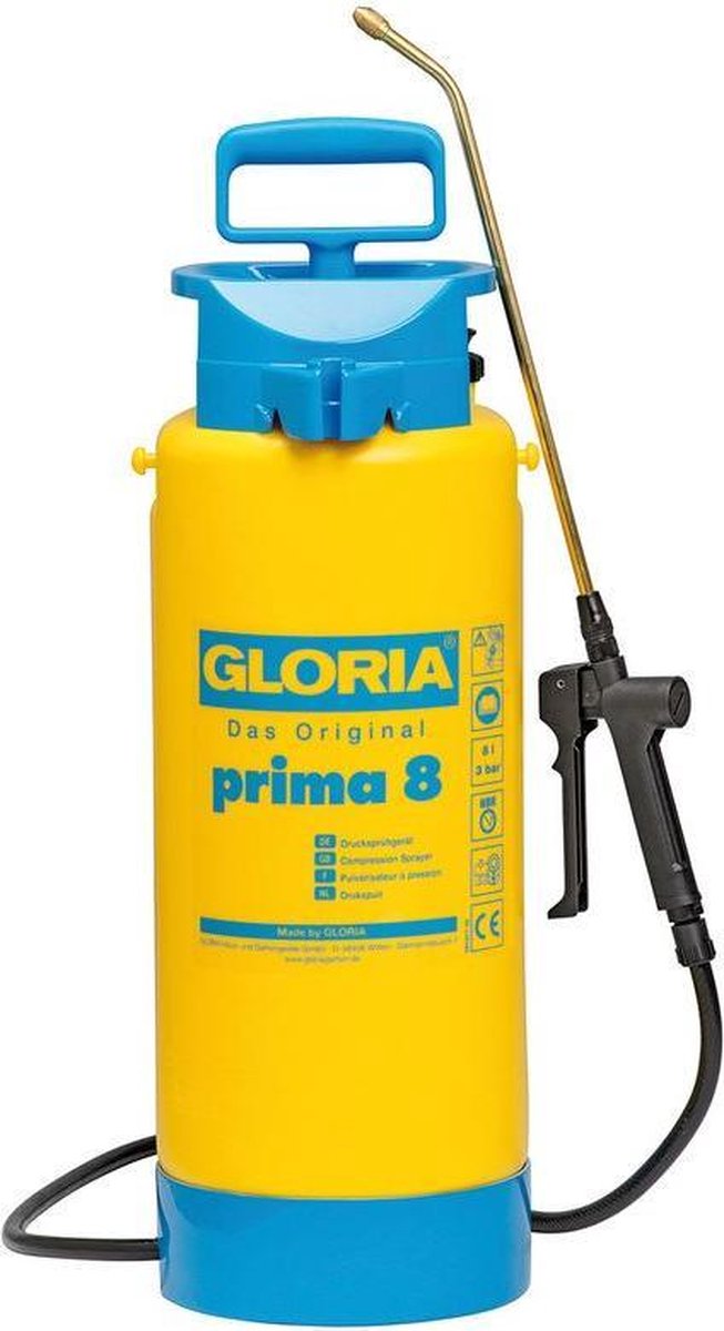 Afbeelding laden in galerijviewer, Gloria - prima 8 - 8l drukspuit met lans en messing mondstuk