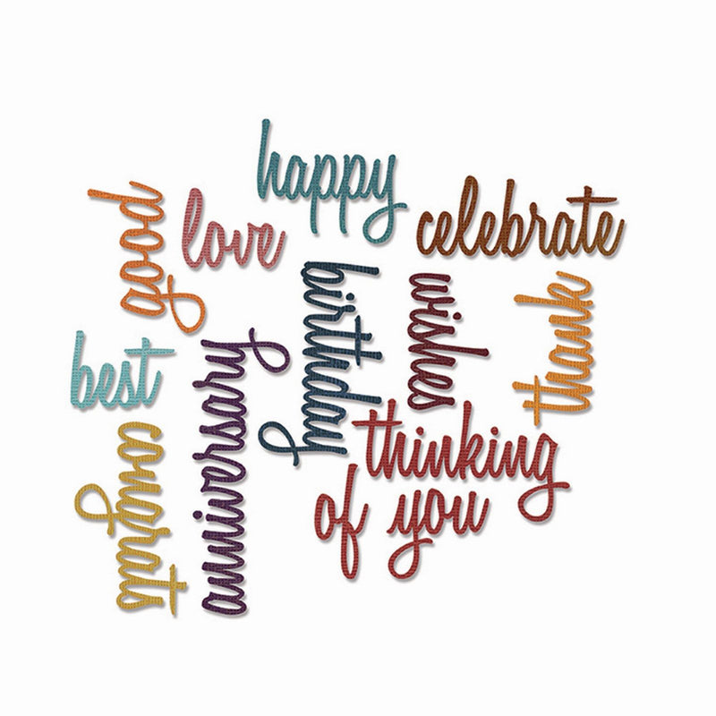 Load image into Gallery viewer, Sizzix • tim holtz thinlits die set celebration words script 13pcs