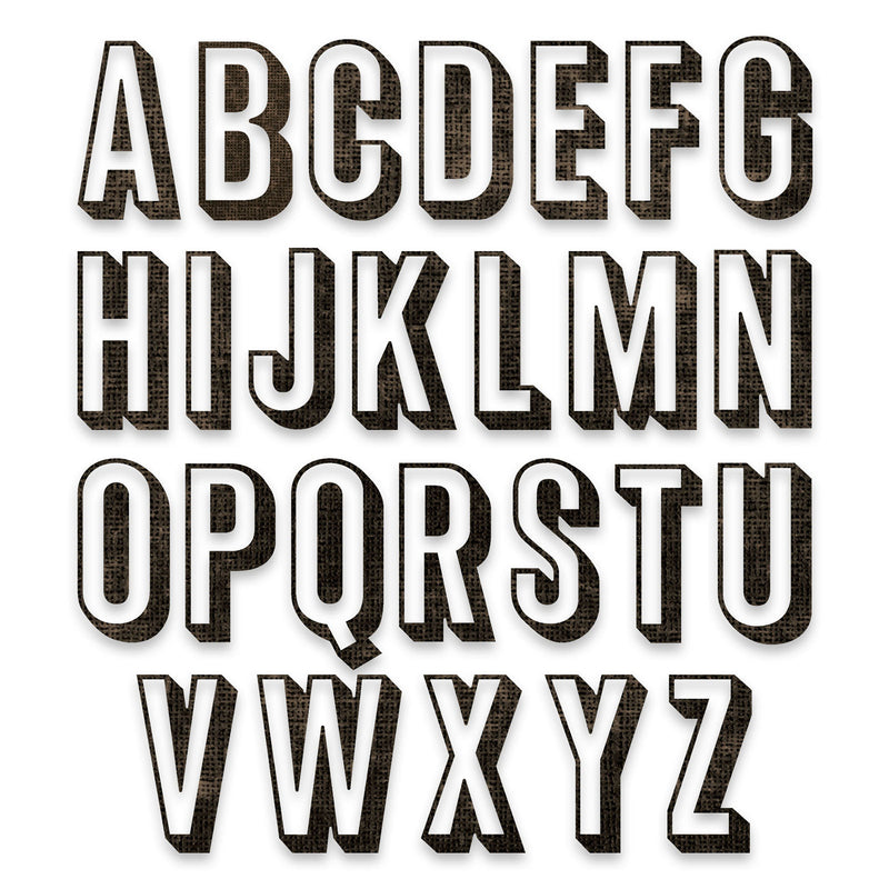 Load image into Gallery viewer, Sizzix • tim holtz thinlits die set alphanumeric shadow upper 26pcs