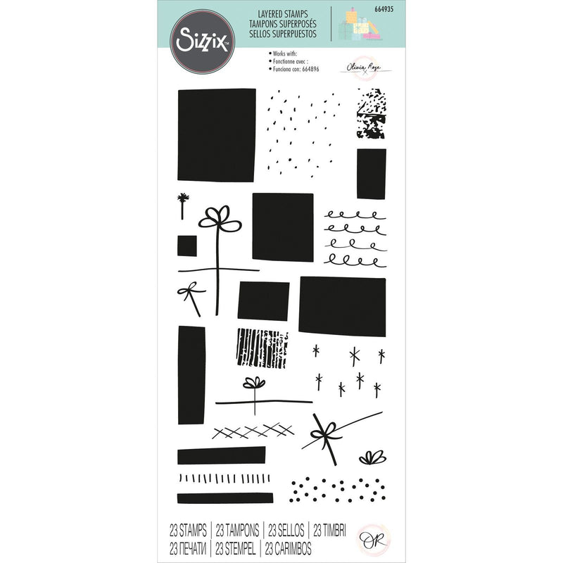 Load image into Gallery viewer, Sizzix • layered clear stamps giftwrap 23pcs