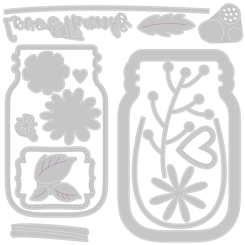 Load image into Gallery viewer, Sizzix • thinlits die set jar of flowers