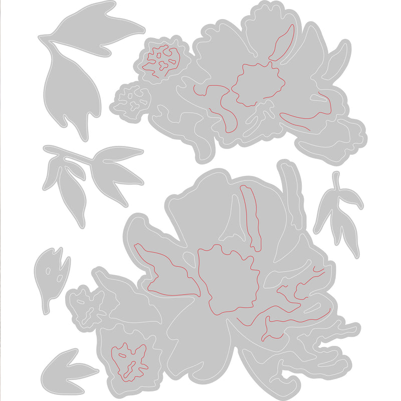Load image into Gallery viewer, Sizzix • tim holtz thinlits die set brushstroke flowers #1 7pcs