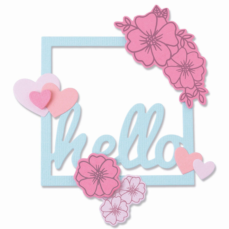 Load image into Gallery viewer, Sizzix • framelits die set 8pieces 6pieces stamps floral hello