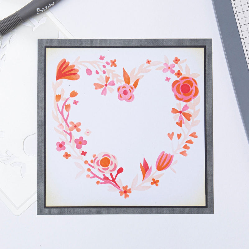 Load image into Gallery viewer, Sizzix • layered stencils heart wreath 4pieces