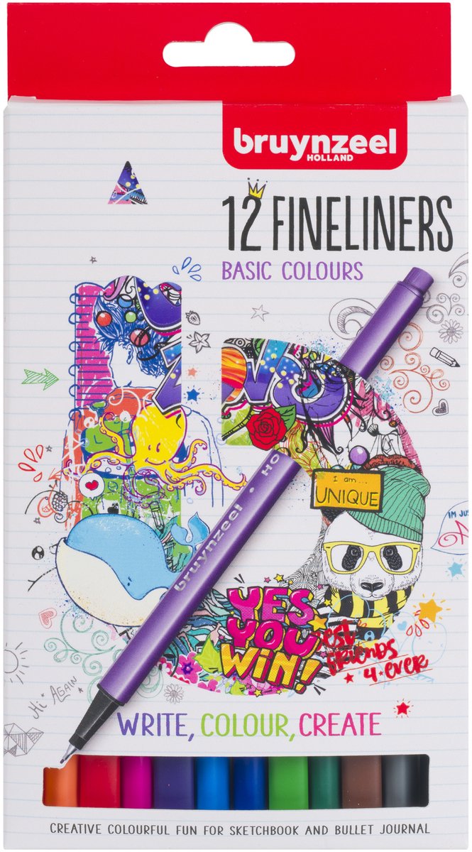 Afbeelding laden in galerijviewer, Bruynzeel fineliners, 12st.