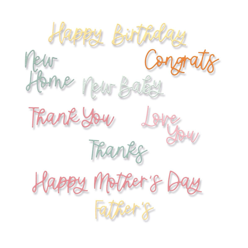 Load image into Gallery viewer, Sizzix • thinlits die set variety sentiments 14stuks
