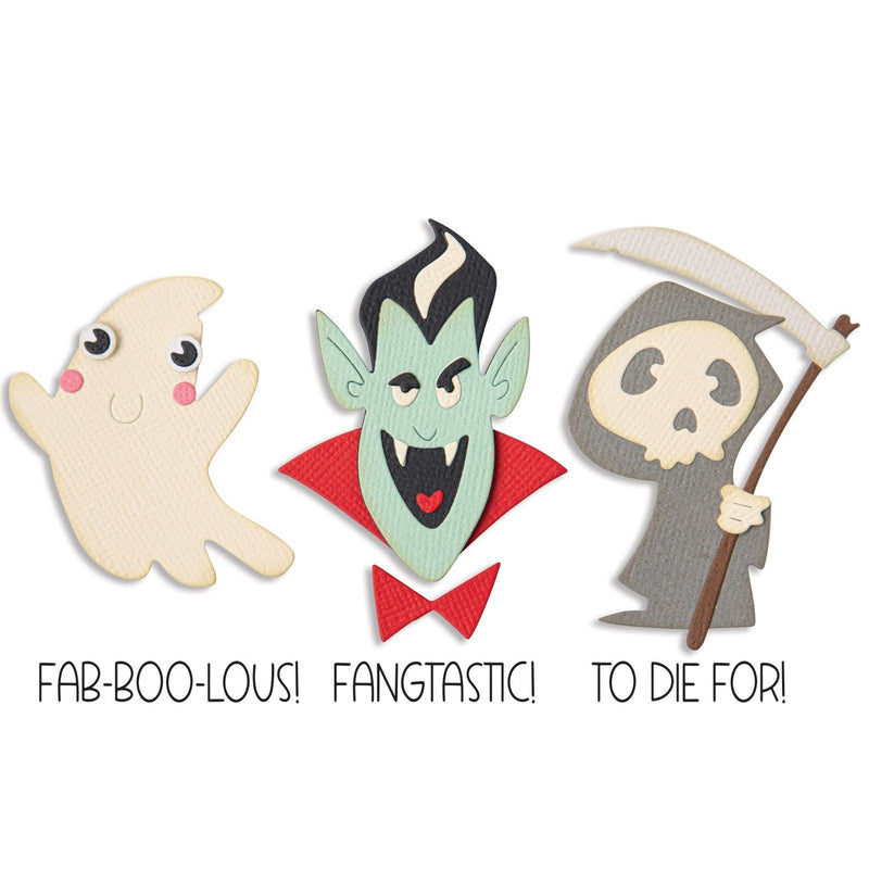 Load image into Gallery viewer, Sizzix • thinlits die set with stamps spooky friends