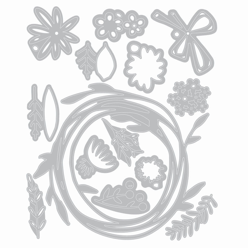 Load image into Gallery viewer, Sizzix • vault funky floral wreath by tim holtz