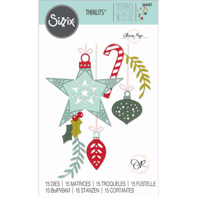 Load image into Gallery viewer, Sizzix • thinlits die set festive decorations 15pcs