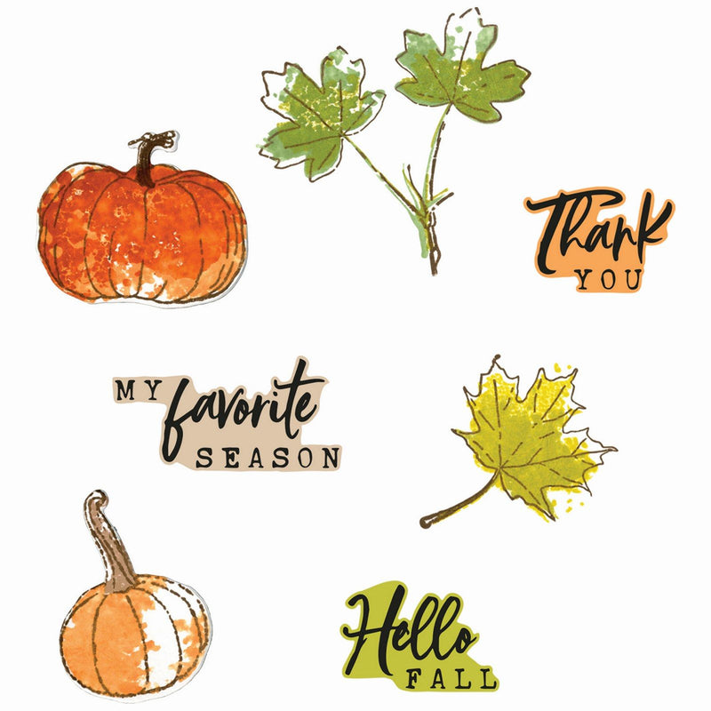 Load image into Gallery viewer, Sizzix • clear stamp set a5 with framelits die pencil line harvest 23pcs