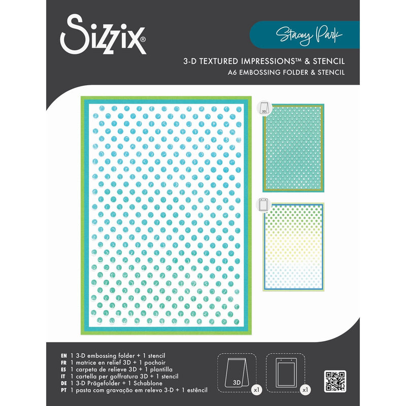 Load image into Gallery viewer, Sizzix • 3-d tief a6 stencil rock the dots by stacey park