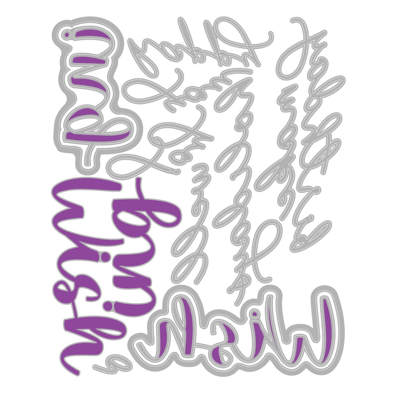 Load image into Gallery viewer, Sizzix • thinlits die set 14pcs take two’s, wish sentiment by stacey park