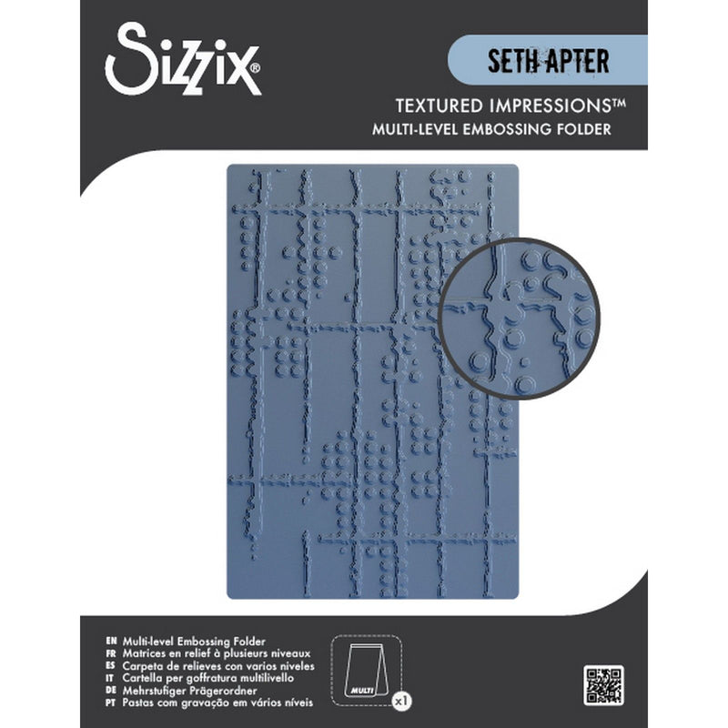 Load image into Gallery viewer, Sizzix • multi-level embossing folder dot matrix by seth apter