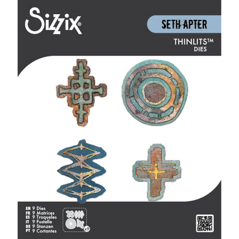 Load image into Gallery viewer, Sizzix • thinlits die set 9pcs roundabouts by seth apter
