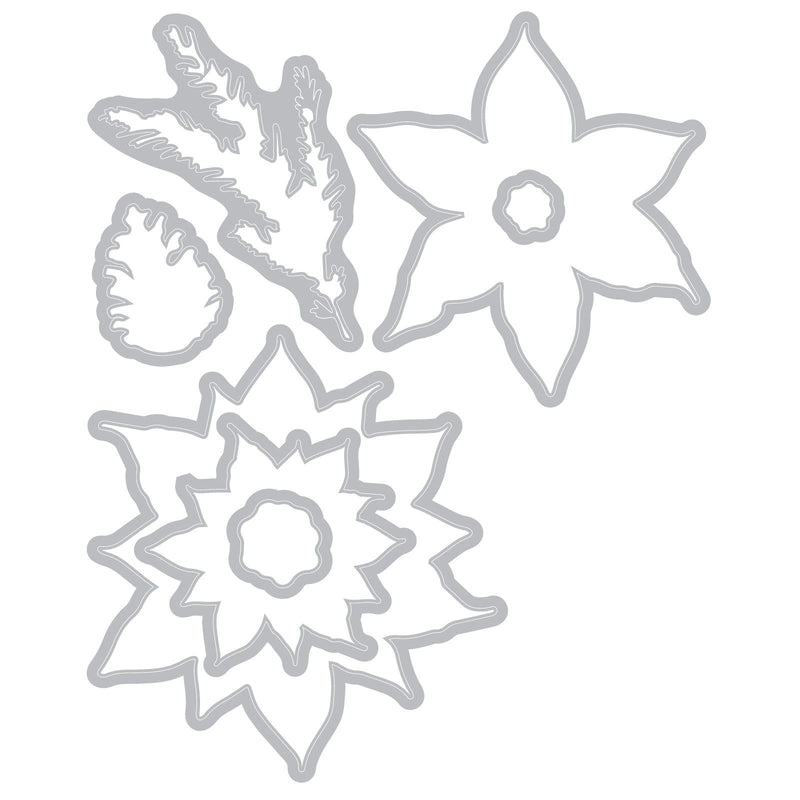 Load image into Gallery viewer, Sizzix • clear stamp set with framelits poinsettia trio by 49 and market 26pcs