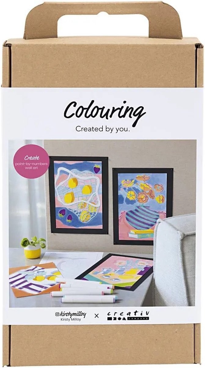 ギャラリービューアに画像をロードする, Creativ company hobbyset kleuren schilderen volgens cijfers markeerstiften