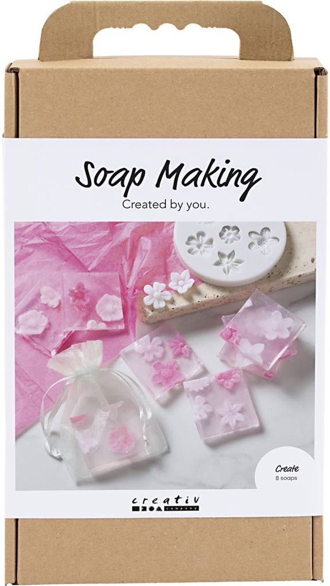 Afbeelding laden in galerijviewer, Creativ company hobbyset zeep maken bloemen roze