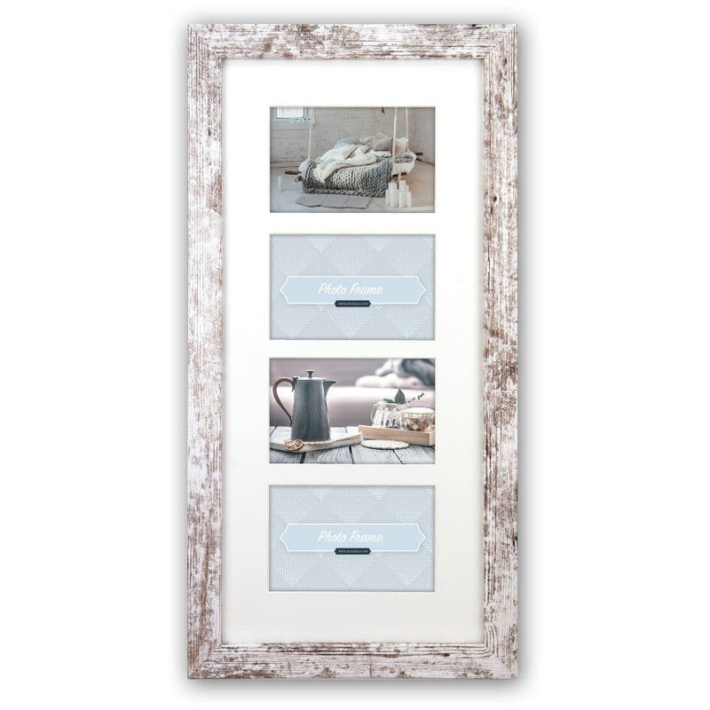 Load image into Gallery viewer, Zep fotolijst v24106 nelson 6 4q white wash voor 4 foto's