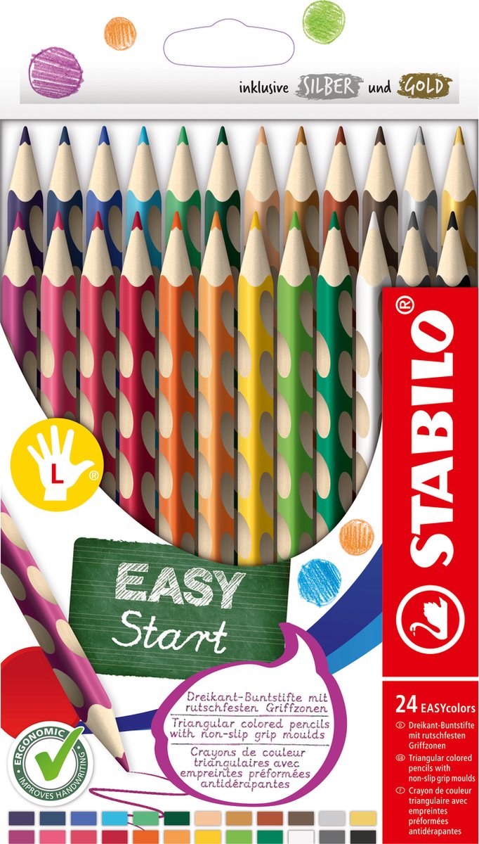 Afbeelding laden in galerijviewer, Stabilo easycolors linkshandige kleurpotloden - 24dlg.