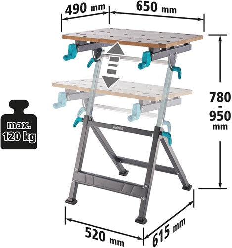 Load image into Gallery viewer, Wolfcraft klem- en werktafel | master 650 ergo | 1 stuk - 6870000