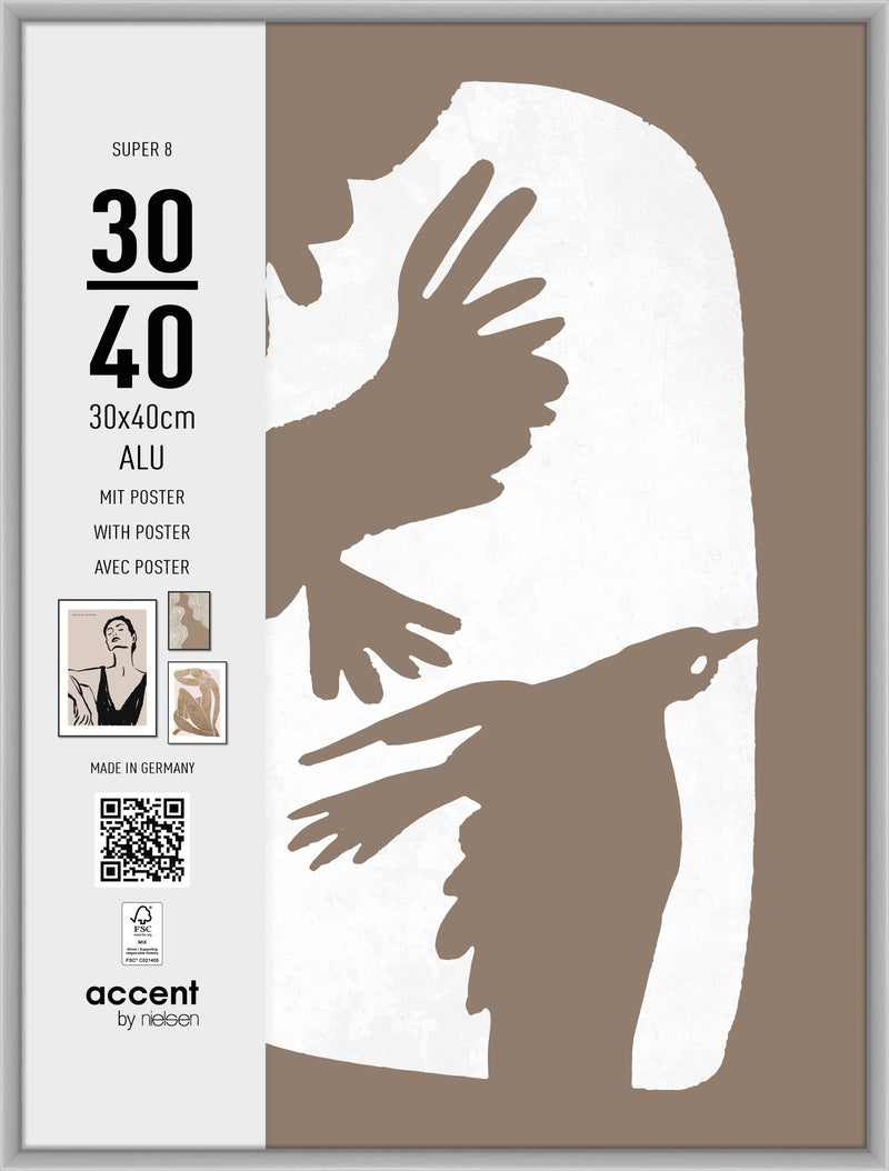 Load image into Gallery viewer, Nielsen design nielsen fotolijst 5430124 super 8 mat zilver 30x40 cm