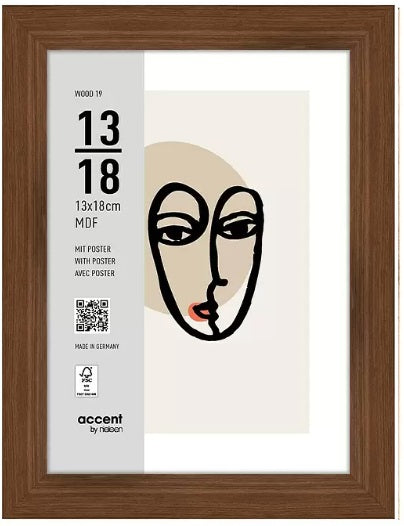 Afbeelding laden in galerijviewer, Nielsen design nielsen fotolijst 3232205 wood 19 walnut 13x18 cm