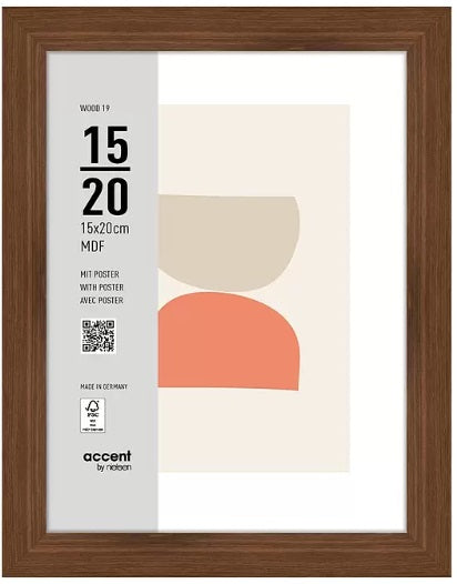 Load image into Gallery viewer, Nielsen design nielsen fotolijst 3217205 wood 19 walnut 15x20 cm