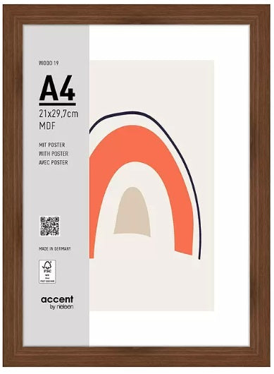 Load image into Gallery viewer, Nielsen design nielsen fotolijst 3221205 wood 19 walnut 21x29,7 cm