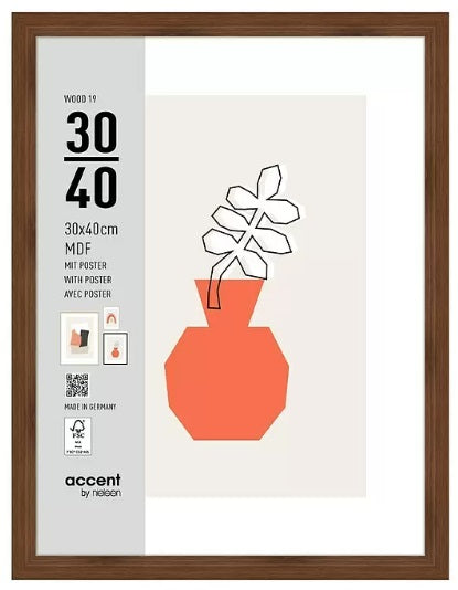 Afbeelding laden in galerijviewer, Nielsen design nielsen fotolijst 3230205 wood 19 walnut 30x40 cm