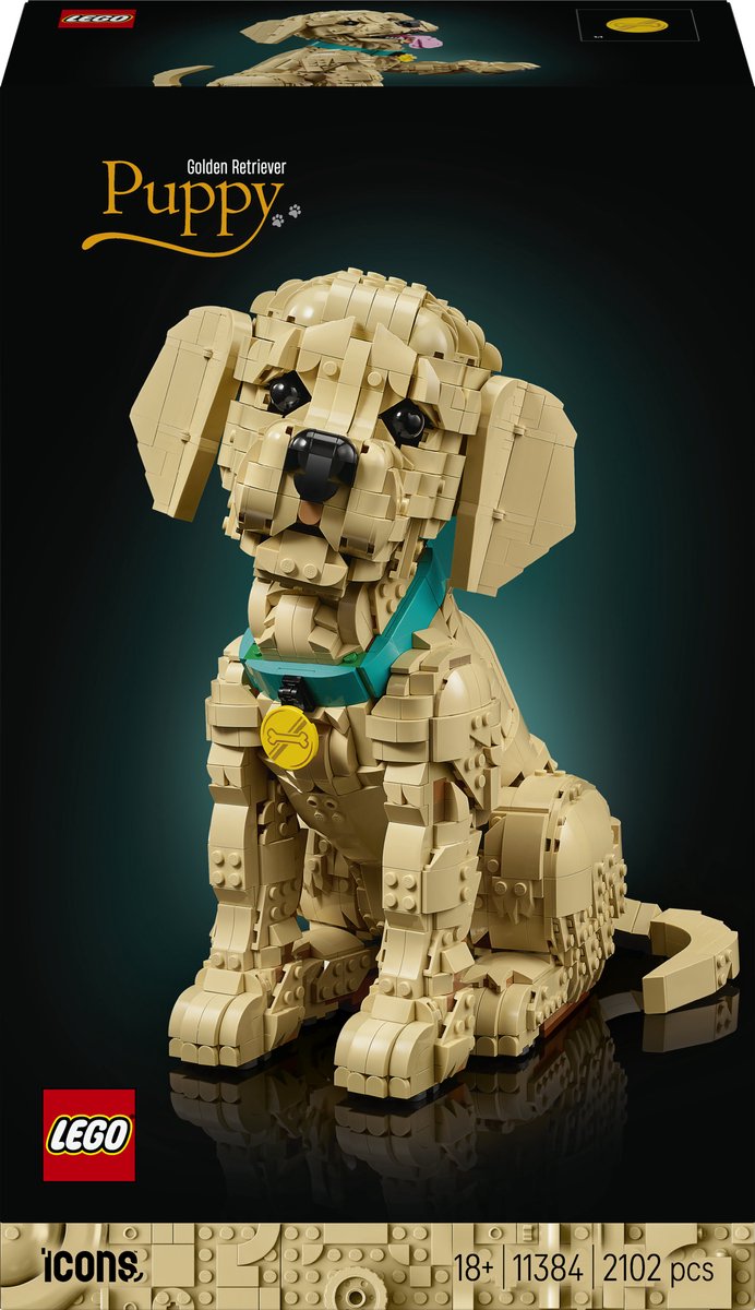 Laden Sie das Bild in Galerie -Viewer, Lego ® icons golden retriever puppy - decoratieve dierenfiguur - bouwset voor volwassenen - 11384